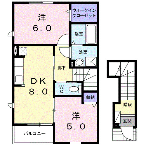 ベルズかたかごＢの間取り