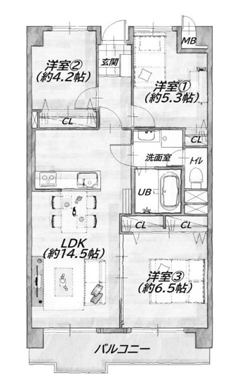 【間取り】 | ルミエール桂川