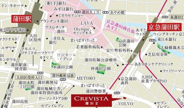 クレヴィスタ蒲田Ⅱ【おとり物件なし】#学生・社会人にオススメ！初期費用分割払いOK！の地図