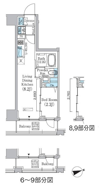 プライムブリス東中野駅前の間取り