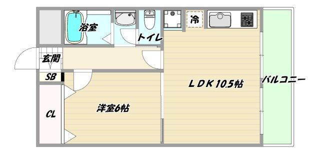 大阪市東淀川区東中島４丁目の賃貸マンションの間取り