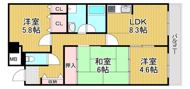 【間取り】 | プリモ中宮