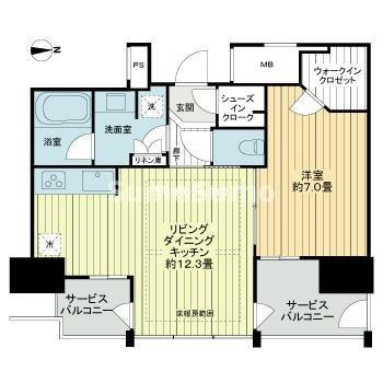 ブランズタワー南堀江の間取り