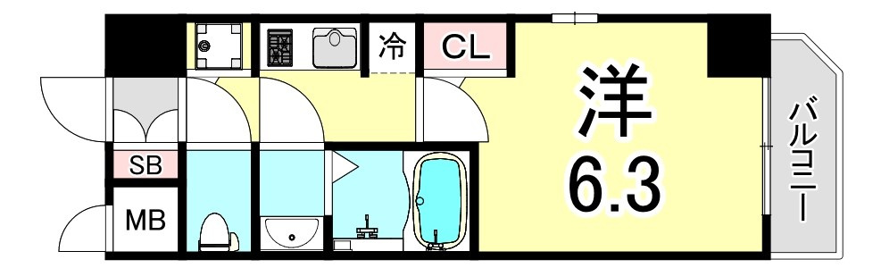 エスリードレジデンス神戸三宮の間取り