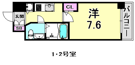 S-RESIDENCE神戸磯上通の間取り