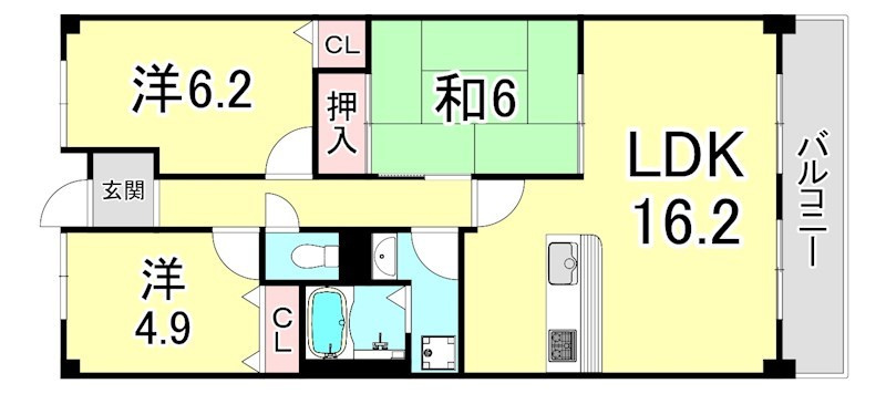 夙川レッチオ・レジデンツァの間取り
