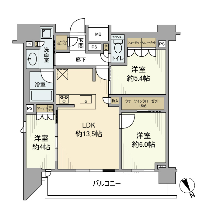 リビオ蒲田ザ・ゲートの間取り