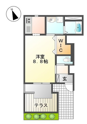 稲城市平尾１丁目のアパートの間取り