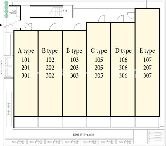 レオ東林間※初期費用分割あと払いサービス利用可能物件の区画図