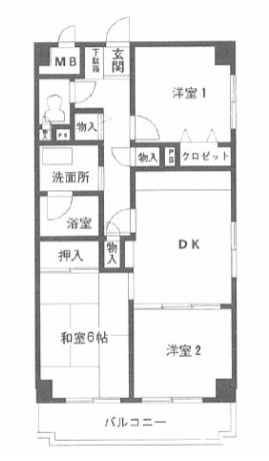 【間取り】 | メゾンデフォンティヌ | ３ＤＫの間取りです！