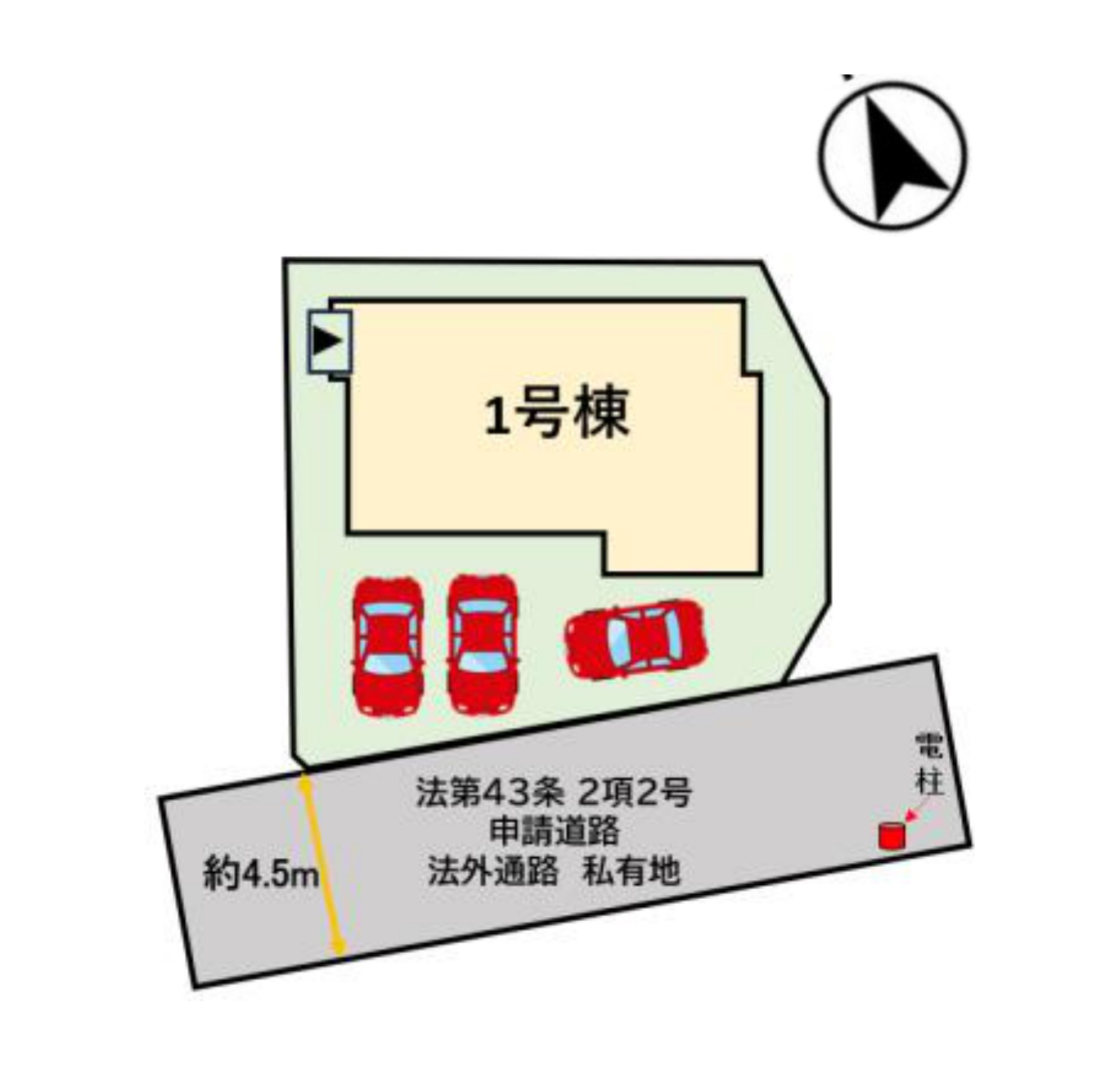小郡市小郡市津古第1-1棟（1号棟）の区画図|配置図