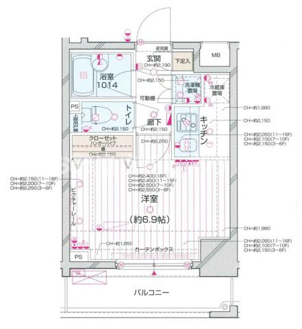 パレステュディオ新宿都庁前の間取り