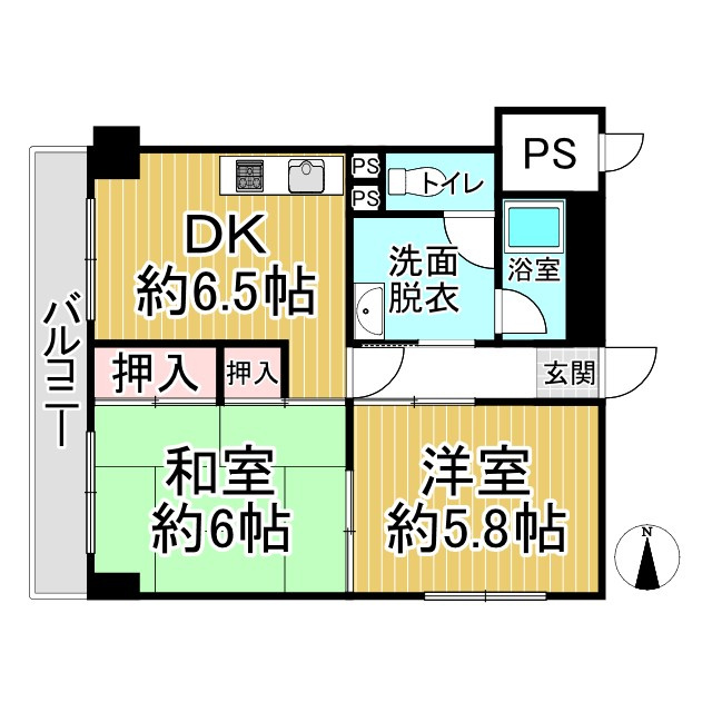 北山グランドハイツの間取り