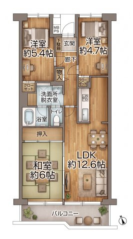 【間取り】 | メゾンエクレーレニュー昭島
