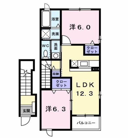 【間取り】 | ボニート　アンジュ　ナカノ　Ｂ