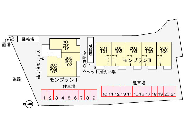 モンブランⅡの区画図