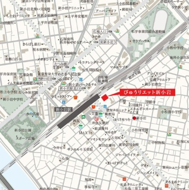 びゅうリエット新小岩の地図