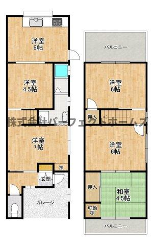 安満中の町戸建　賃貸の間取り