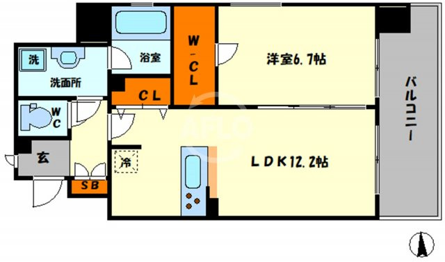 TOMODOAL北梅田の間取り|TOMODOAL北梅田　開放感のある間取り