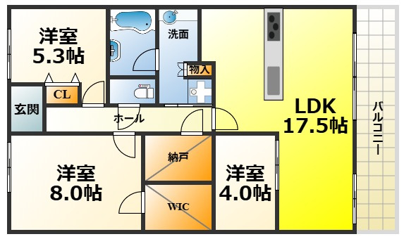 カサーレ和泉中央の間取り