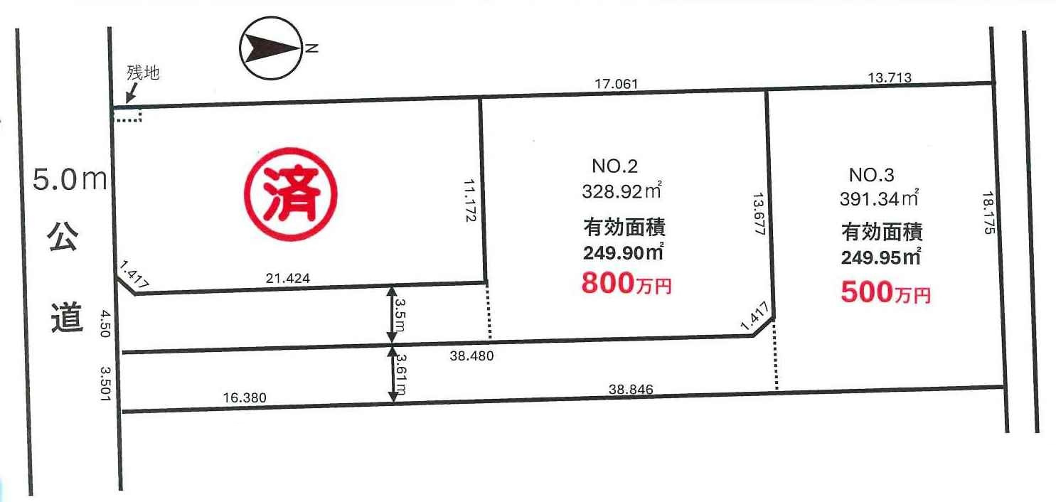 川越市石原町2丁目　建築条件なし売地　東武東上線『川越駅』バス15分　【今成小学区】の区画図