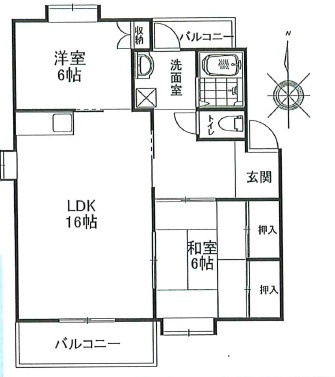 ハイツ瓦木の間取り