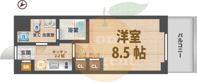 【間取り】 | 常盤レジデンシア荻窪 | 1Ｋのお部屋。