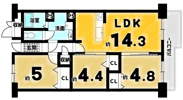 ハイム伏見B棟の間取り