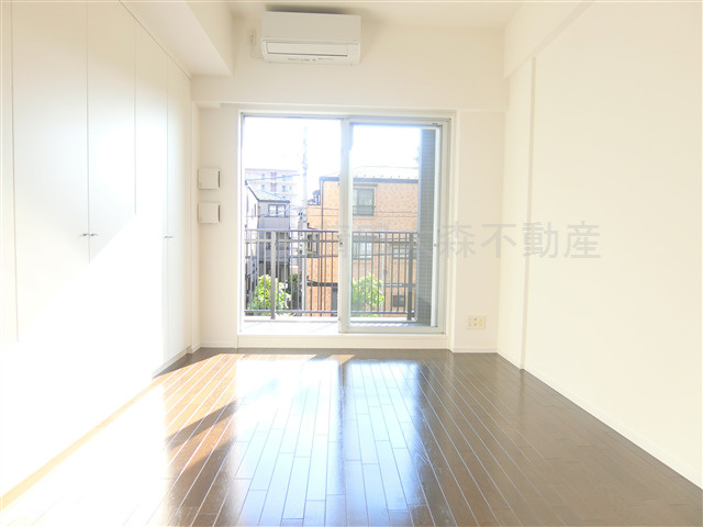 イプセ多摩川緑地の居間・リビング|壁一面クローゼット4ケ所の収納力のあるお部屋！2階でもご覧の明るさ！