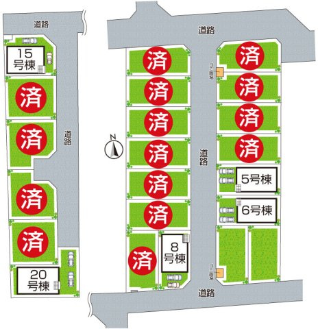 ■寝屋川市河北中町　第8期　新築一戸建ての区画図|全２０区画