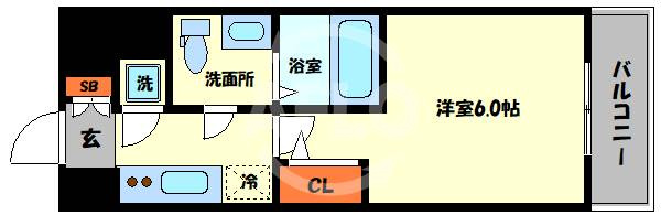 エスリード弁天町ベイコートの間取り|エスリード弁天町ベイコート　開放感のある間取り