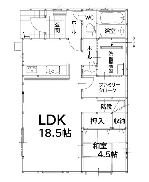 宮若市福丸5期1号棟の間取り