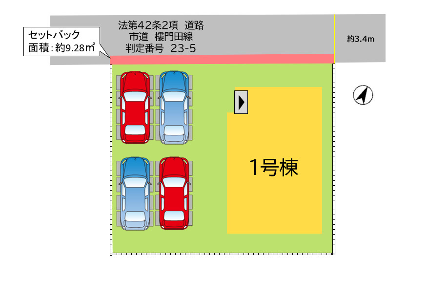 宮若市福丸5期1号棟の区画図