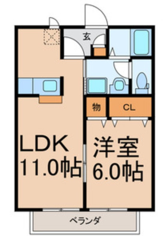 シャンス手数料（賃料の1.10ヵ月）の50％OFF対象物件！の間取り