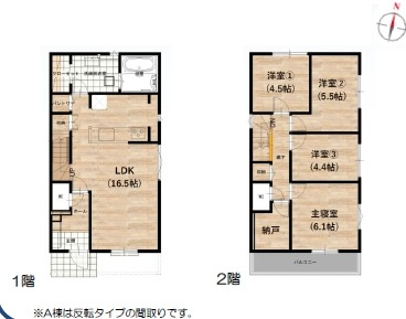 山田戸建貸家の間取り