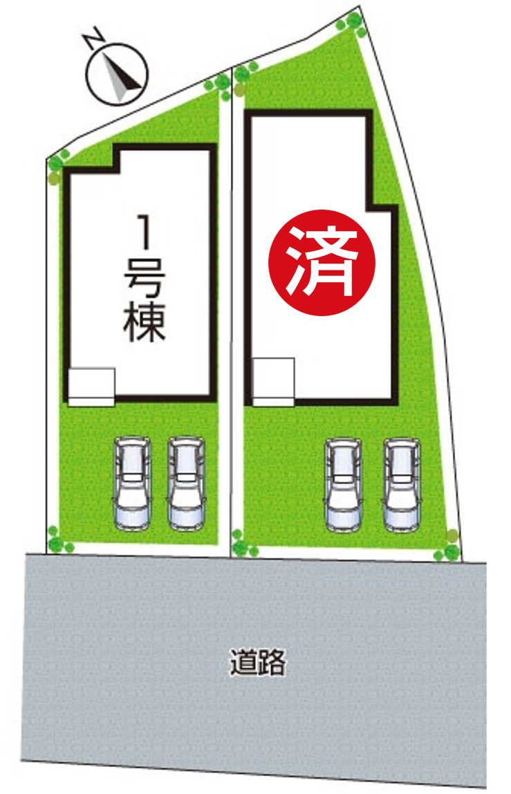 富田林市加太　第1期　新築一戸建ての区画図|全2区画