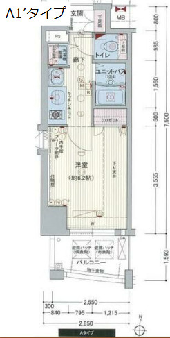 名古屋市東区泉１丁目の賃貸マンションの間取り