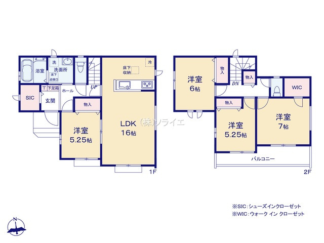 所沢市下安松　新築戸建　ハートフルタウンの間取り
