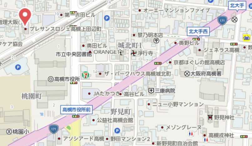 プレサンスロジェ高槻上田辺町　10階の地図