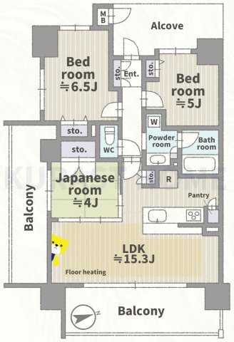プレサンスロジェ高槻上田辺町　10階の間取り