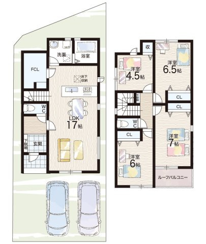 富田林市加太　第1期　新築一戸建ての間取り|1号地