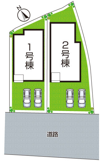 富田林市加太　第1期　新築一戸建ての区画図|全2区画