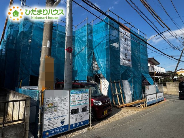 上尾市原市第9　新築戸建　リーブル02の前面道路含む現地写真|9/28撮影