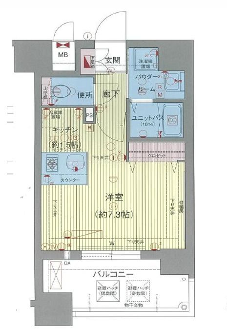 名古屋市西区名駅２丁目の賃貸マンションの間取り
