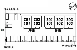 【区画図】 | シャルムハイツ　Ｂ