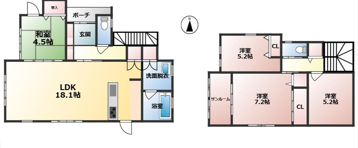 佐伯区藤の木2丁目新築戸建4LDKの間取り