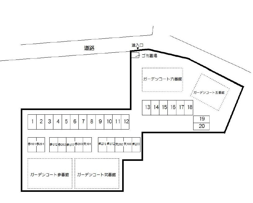 ガーデンコート五番館の区画図