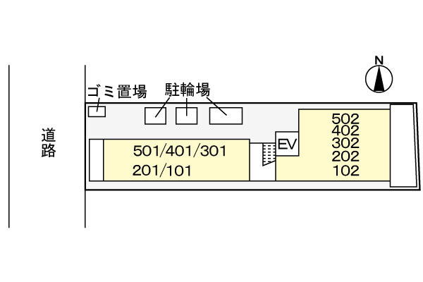 ハイダウェイ下古城の区画図