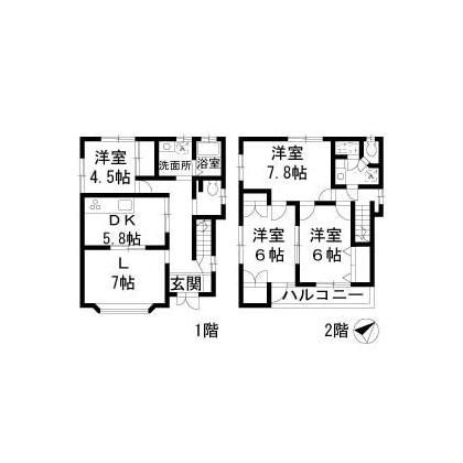 幡ヶ谷戸建の間取り