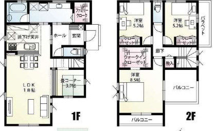 入間市下藤沢4丁目　6区画　新築戸建の間取り